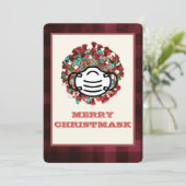 Cartes Pour Fêtes Annuelles Joyeux masque de Noël Lit COVID Masque Pathogène M (Debout devant)