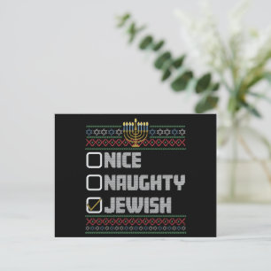 Cartes Pour Fêtes Annuelles Joyeux Mauvais Juif Santa Noël dégueu Hanukkah 