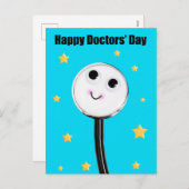 Cartes Pour Fêtes Annuelles Joyeux Médecins Jour Cute Stethoscope Avec Étoiles (Devant / Derrière)