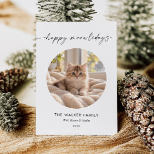 Cartes Pour Fêtes Annuelles Joyeux Meowlidays Photo de Noël pour animaux