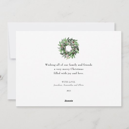 Cartes Pour Fêtes Annuelles Joyeux message photo Arché de Noël (Dos)