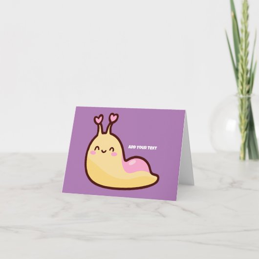 Cartes Pour Fêtes Annuelles Joyeux mignon Slug Texte personnalisé (Devant)