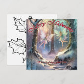 Cartes Pour Fêtes Annuelles Joyeux Milieu de l'Hiver, passez de Fées Vacances (Devant / Derrière)