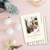 Cartes Pour Fêtes Annuelles Joyeux minimum Script de Noël vertical une photo
