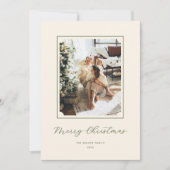 Cartes Pour Fêtes Annuelles Joyeux minimum Script de Noël vertical une photo (Devant)