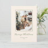 Cartes Pour Fêtes Annuelles Joyeux minimum Script de Noël vertical une photo (Debout devant)