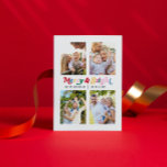 Cartes Pour Fêtes Annuelles Joyeux moderne et coloré brillant Retro 4 Photo<br><div class="desc">Nous aimons tous les traditions de vacances, et quelle meilleure façon de célébrer qu'avec notre Carte Postale Moderne Merry & Bright Colorful Retro 4 Photo Holiday! Cette carte postale inoubliable présente un joyeux et lumineux écrit dans une typographie rétro colorée, créant une esthétique ludique et moderne. Avec elle, vous pouvez...</div>