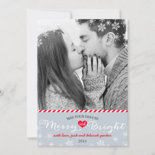 Cartes Pour Fêtes Annuelles Joyeux moderne et flèches de neige brillantes Phot