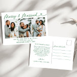 Cartes Pour Fêtes Annuelles Joyeux moderne et Mariage marié photo Noël<br><div class="desc">Envoyez des voeux festifs avec notre carte postale de Noël moderne Joyeux et Mariage marié! Doté d'une photo mariage chère et d'un joyeux message Joyeux et Marié dans une typographie moderne et élégante, cette carte postale saisit parfaitement la chaleur de votre première saison de vacances en tant que jeunes mariés....</div>