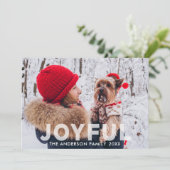 Cartes Pour Fêtes Annuelles Joyeux Moderne Translucide Superposition Photo (Debout devant)