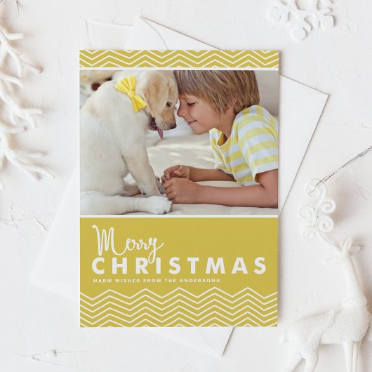 Cartes Pour Fêtes Annuelles Joyeux Motif Chevron Joyeux Noël Photo