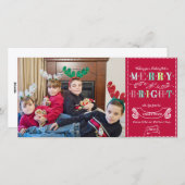 Cartes Pour Fêtes Annuelles Joyeux n Jours fériés brillants Photo moderne Noël (Devant / Derrière)