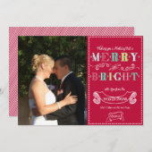 Cartes Pour Fêtes Annuelles Joyeux n Jours fériés brillants Photo moderne Noël (Devant / Derrière)