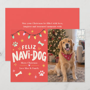 Cartes Pour Fêtes Annuelles Joyeux Navi-Chien Noël Photo de Compagnon