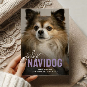 Cartes Pour Fêtes Annuelles Joyeux Navidog Photo de Noël de l'animal mignon
