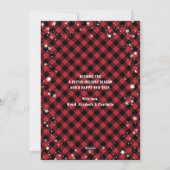 Cartes Pour Fêtes Annuelles Joyeux neige Noël Buffalo rouge Plaid Photo (Dos)
