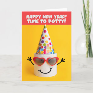 Cartes Pour Fêtes Annuelles Joyeux New Year Funny Toilet Paper Humour