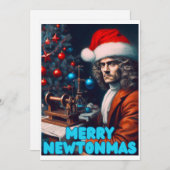 Cartes Pour Fêtes Annuelles Joyeux Newtonmas monsieur Isaac Newton (Devant / Derrière)