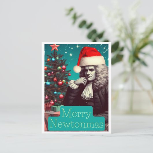 Cartes Pour Fêtes Annuelles Joyeux Newtonmas Sir Isaac Newton (Debout devant)
