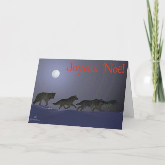 Cartes Pour Fêtes Annuelles Joyeux Noёl - Wolfpack (Devant)