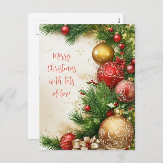 Cartes Pour Fêtes Annuelles Joyeux Noël (Devant / Derrière)