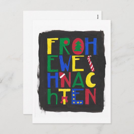 Cartes Pour Fêtes Annuelles Joyeux Noël (Devant / Derrière)