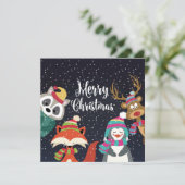 Cartes Pour Fêtes Annuelles Joyeux Noël (Debout devant)
