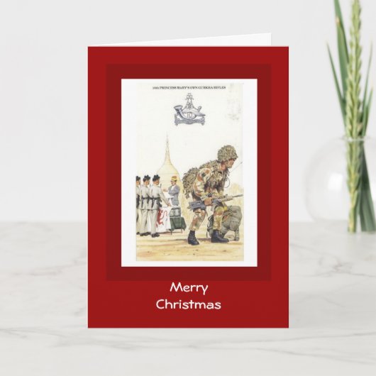 Cartes Pour Fêtes Annuelles Joyeux Noël, 10e Gurkha de la Princesse Mary (Devant)