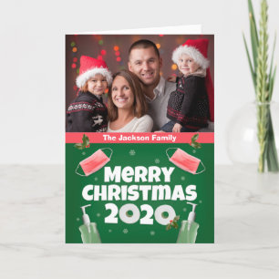 Cartes Pour Fêtes Annuelles Joyeux Noël 2020 Masques visage Sanitizer à la mai