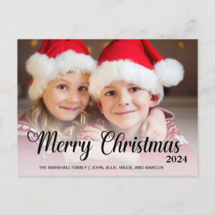 Cartes Pour Fêtes Annuelles Joyeux Noël 2024 Photo Typographie