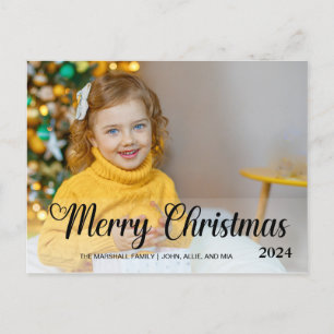 Cartes Pour Fêtes Annuelles Joyeux Noël 2024 Photo Typography Mignon