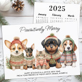 Cartes Pour Fêtes Annuelles Joyeux Noël 2025 Calendrier Chien animal