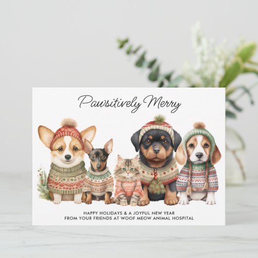 Cartes Pour Fêtes Annuelles Joyeux Noël 2025 Calendrier Chien animal (Debout devant)