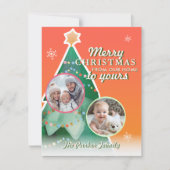 Cartes Pour Fêtes Annuelles Joyeux Noël! 2 Photo, Arbre de Noël (Devant)