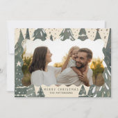 Cartes Pour Fêtes Annuelles Joyeux Noël 2 Photo Famille Arbres d'hiver (Devant)
