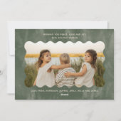 Cartes Pour Fêtes Annuelles Joyeux Noël 2 Photo Famille Arbres d'hiver (Dos)