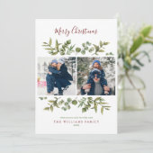 Cartes Pour Fêtes Annuelles Joyeux Noël 2 Photo Moderne Végétation Foliage (Debout devant)