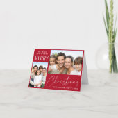 Cartes Pour Fêtes Annuelles Joyeux Noël 2 Script photo Rouge (Devant)
