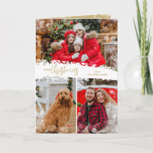 Cartes Pour Fêtes Annuelles Joyeux Noël 3 Collage Photo Plié