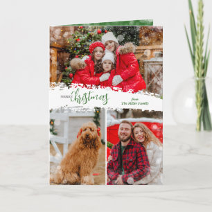 Cartes Pour Fêtes Annuelles Joyeux Noël 3 Collage Photo Plié