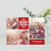 Cartes Pour Fêtes Annuelles Joyeux Noël 3 Photo Collage (Debout devant)