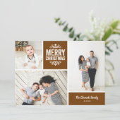 Cartes Pour Fêtes Annuelles Joyeux Noël 3 Photo Collage (Debout devant)
