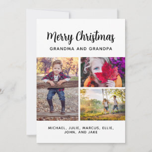 Cartes Pour Fêtes Annuelles Joyeux Noël 3 Photo Collage Grand-parents Fêtes