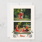 Cartes Pour Fêtes Annuelles Joyeux Noël 3 Photo Coquette Botanique Floral (Dos)