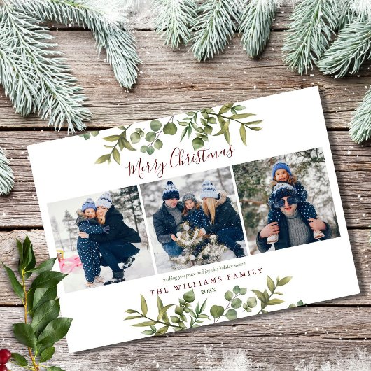 Cartes Pour Fêtes Annuelles Joyeux Noël 3 Photo Verdure Bourgogne