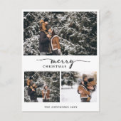 Cartes Pour Fêtes Annuelles Joyeux Noël 3 Photos Collage Script moderne (Devant)