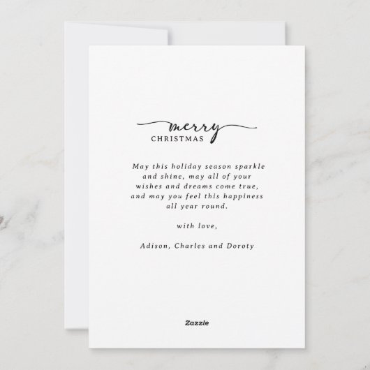 Cartes Pour Fêtes Annuelles Joyeux Noël 3 Photos Collage Script moderne (Dos)