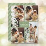 Cartes Pour Fêtes Annuelles Joyeux Noël 4 Photo Collage<br><div class="desc">Votre nom de famille et l'accueil Joyeux Noël et Joyeux Nouvel An en lettres chic sur vert sage avec votre photo collage préféré sur le devant et vos prénoms sur le dos de ces cartes de voeux de vacances. PLUS DE COULEURS dans notre magasin. Le service Live Design peut vous...</div>
