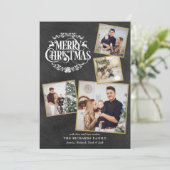 Cartes Pour Fêtes Annuelles Joyeux Noël 4 Photo Collage Tableau noir (Debout devant)