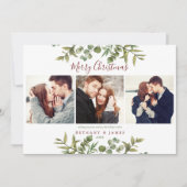 Cartes Pour Fêtes Annuelles Joyeux Noël 4 Photo Couples de verdure (Devant)